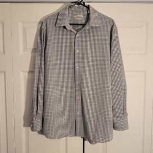 Haggar Men's Black and White Plaid Button Down Shirt